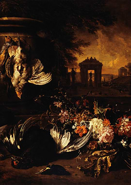 Still Life with Game and Flowers