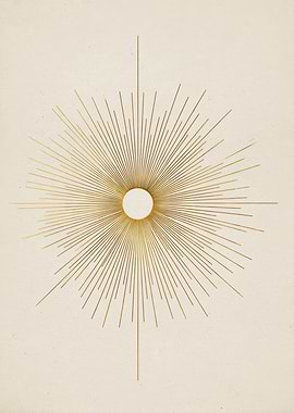 Golden Sunburst with Central Circle