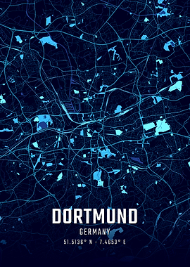 Dortmund Midnight City Map