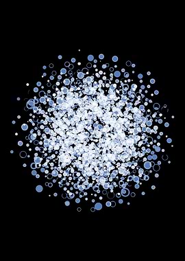 Abstract Blue and White Bubbles