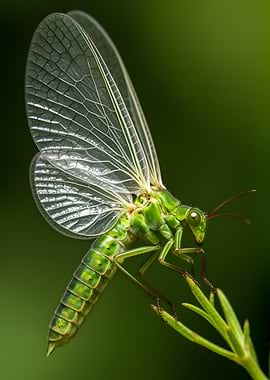 Green Insect on Plant