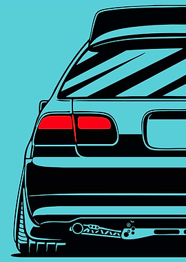 Stylized Car Rear View