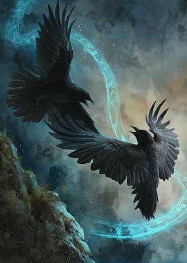 Two Ravens in a Magical Circle