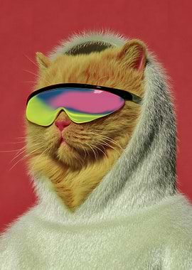 Cool Cat in Retro Sunglasses
