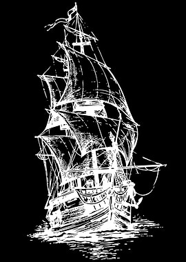 Vintage Sailing Ship Illustration