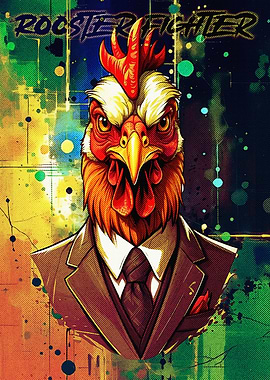 Rooster Fighter in a Suit