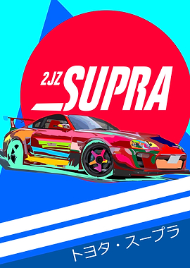 Colorful Toyota Supra Poster