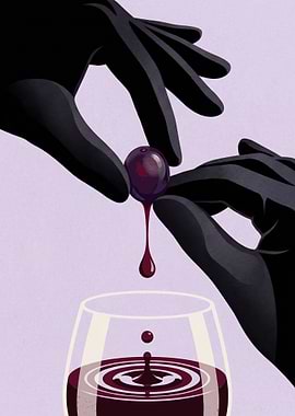 Minimalist Grape Wine Drip Hands Sensual Aesthetic