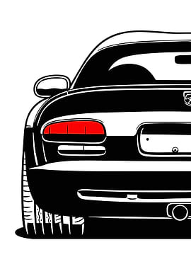 Black Dodge Viper Rear View