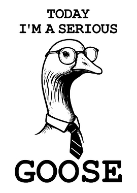 Serious Goose Wearing Glasses and Tie