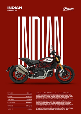 Indian FTR1200 Motorcycle Poster