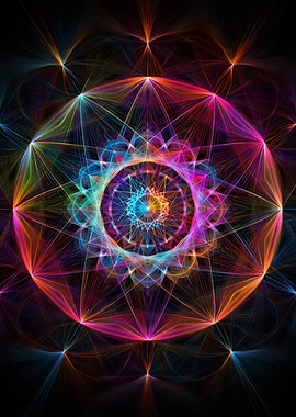 Colorful Geometric Fractal Mandala