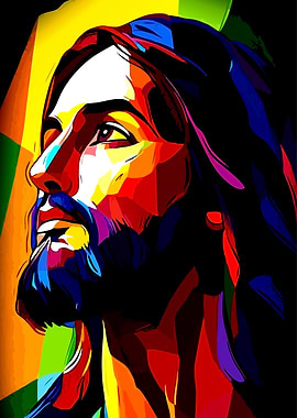 Colorful Portrait of Jesus