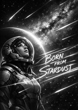 Astronaut looking at stardust