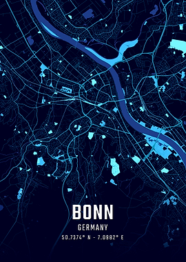 Bonn Midnight City Map