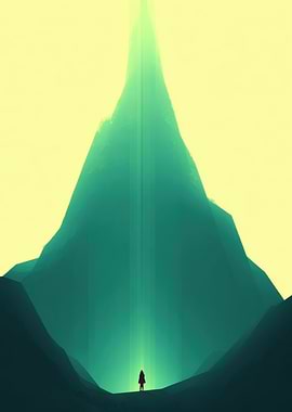 Lone figure bathed in light