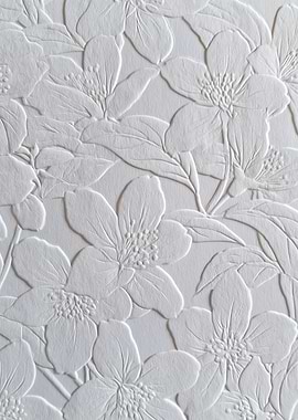 Embossed White Floral Pattern