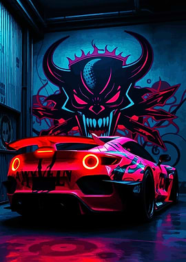 Neon Demon Car Graffiti