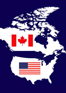 North America Flags Map