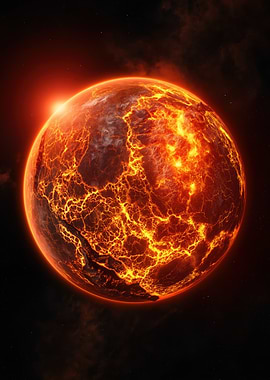 Molten Planet in Space