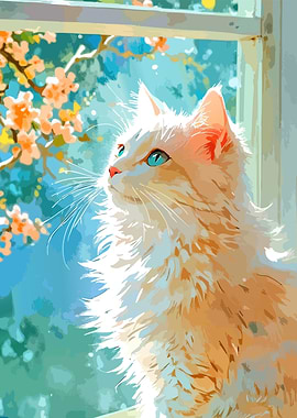 Cat Looking Out Window