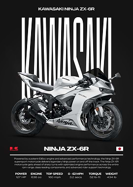 Kawasaki Ninja ZX-6R Motorcycle Poster