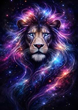Cosmic Lion Portrait