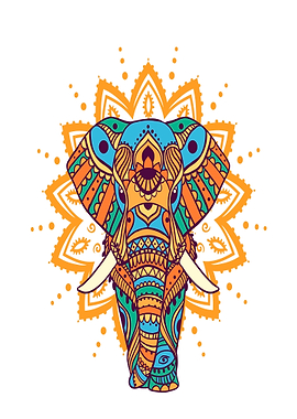 Ornate Elephant Mandala Art