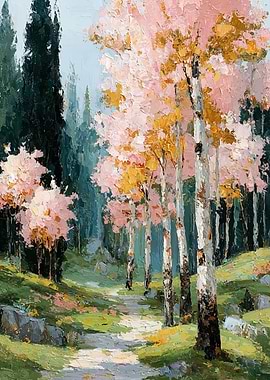 Autumn Forest Path Painting