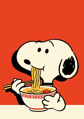 Snoopy Eating Noodles