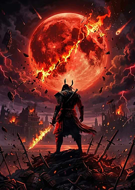 Samurai Under a Blood Moon