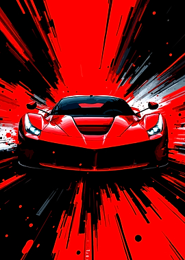 Red Sports Car Speeding