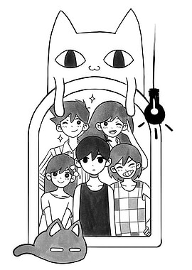 Omori characters in a framed picture