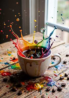 Rainbow Coffee Splash