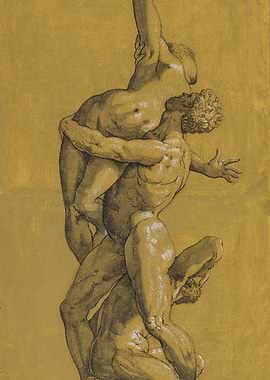 Three Muscular Men in Dynamic Pose