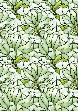 Stained Glass Magnolia Pattern