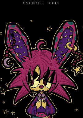 Cute Bunny Character with Stars