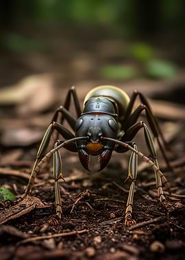 Close-up of an ant on the ground