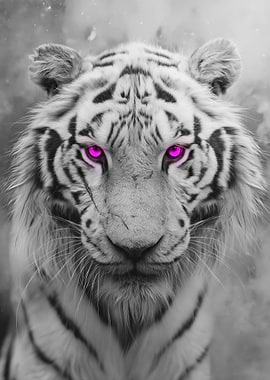 White Tiger with Pink Eyes