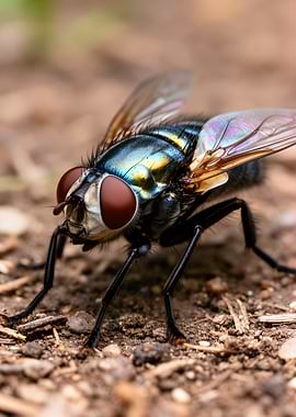 Close-up of a Metallic Fly