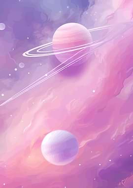 Cosmic Dreamscape with Planets