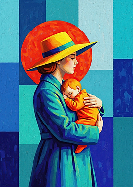 Mother Holding Sleeping Baby