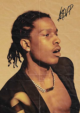 ASAP Rocky Portrait with Vintage Filter