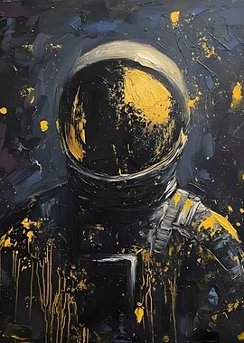 Astronaut in Space Painting