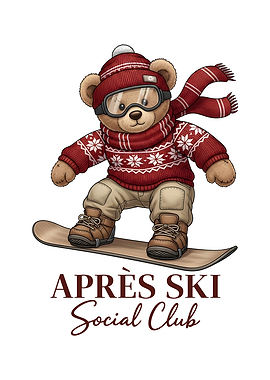 Teddy Bear Snowboarding Après Ski Social Club