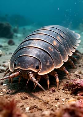 Giant Isopod Underwater