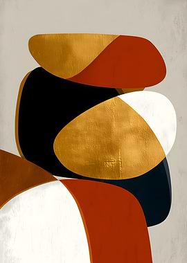 Abstract Geometric Shapes with Gold Leaf