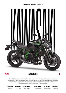Kawasaki Z650 Motorcycle Poster
