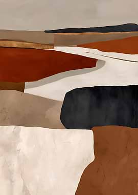 Abstract Landscape with Earth Tones