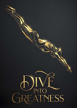 Golden Diver with Inspirational Text